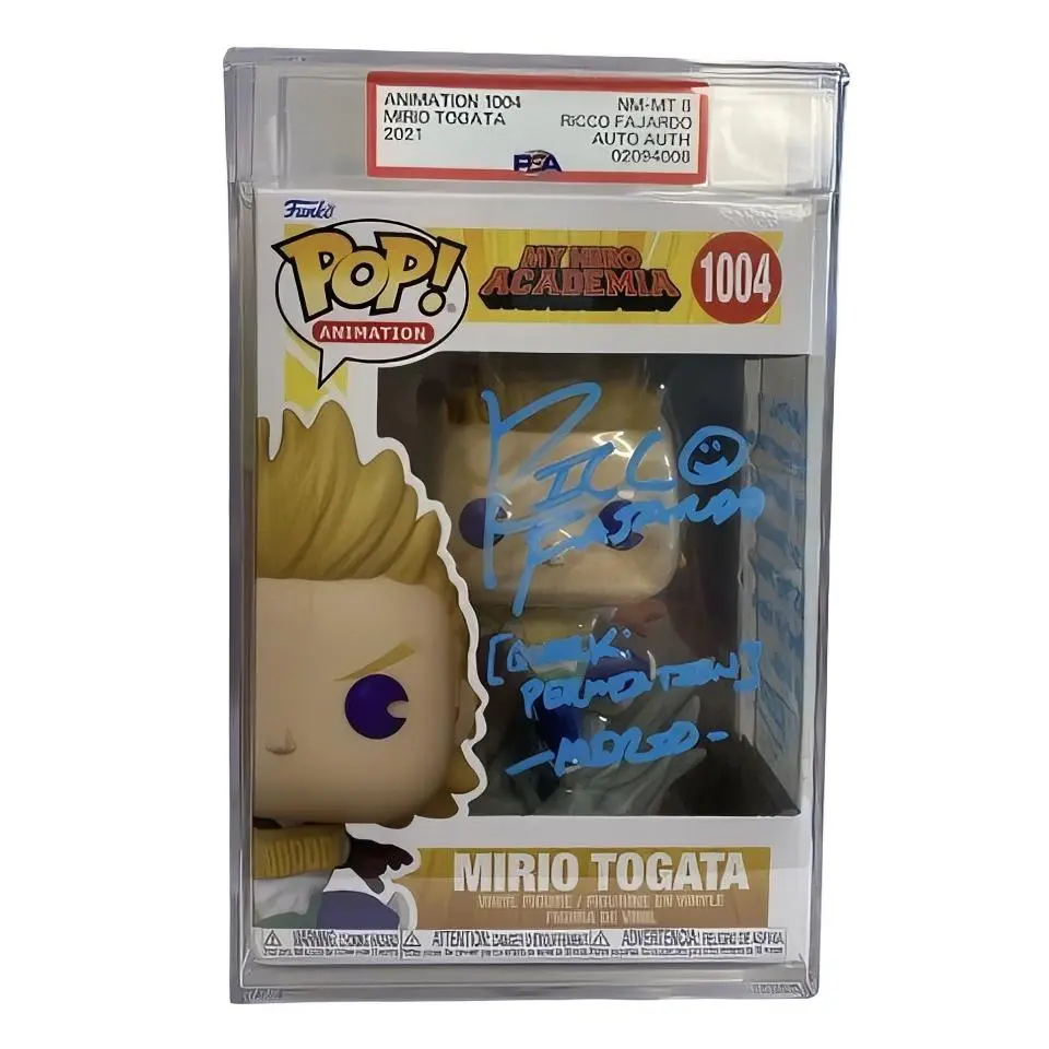 Funko Pop! Animation 1004 Mirio Togata My Hero Academia Vinyl Figure Signed by Ricco Fajardo Auto Auth NM-MT Graded PSA 8
