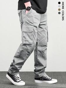 men's loose solid pocket cargo pants, casual comfort classic street straight leg trousers for outdoor hiking fishing, work pants men, pants for men, work trousers, baggy cargo pants, casual loose fit, casual sport trousers, casual streetwear pants