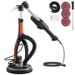 VEVOR Drywall Sander, 800W Brushless Motor Electric Sander, Variable Speed 1000-2300 RPM, Foldable Ceiling Sander with Double-Deck LED Lights, Extendable Handle, 12 Sanding Discs