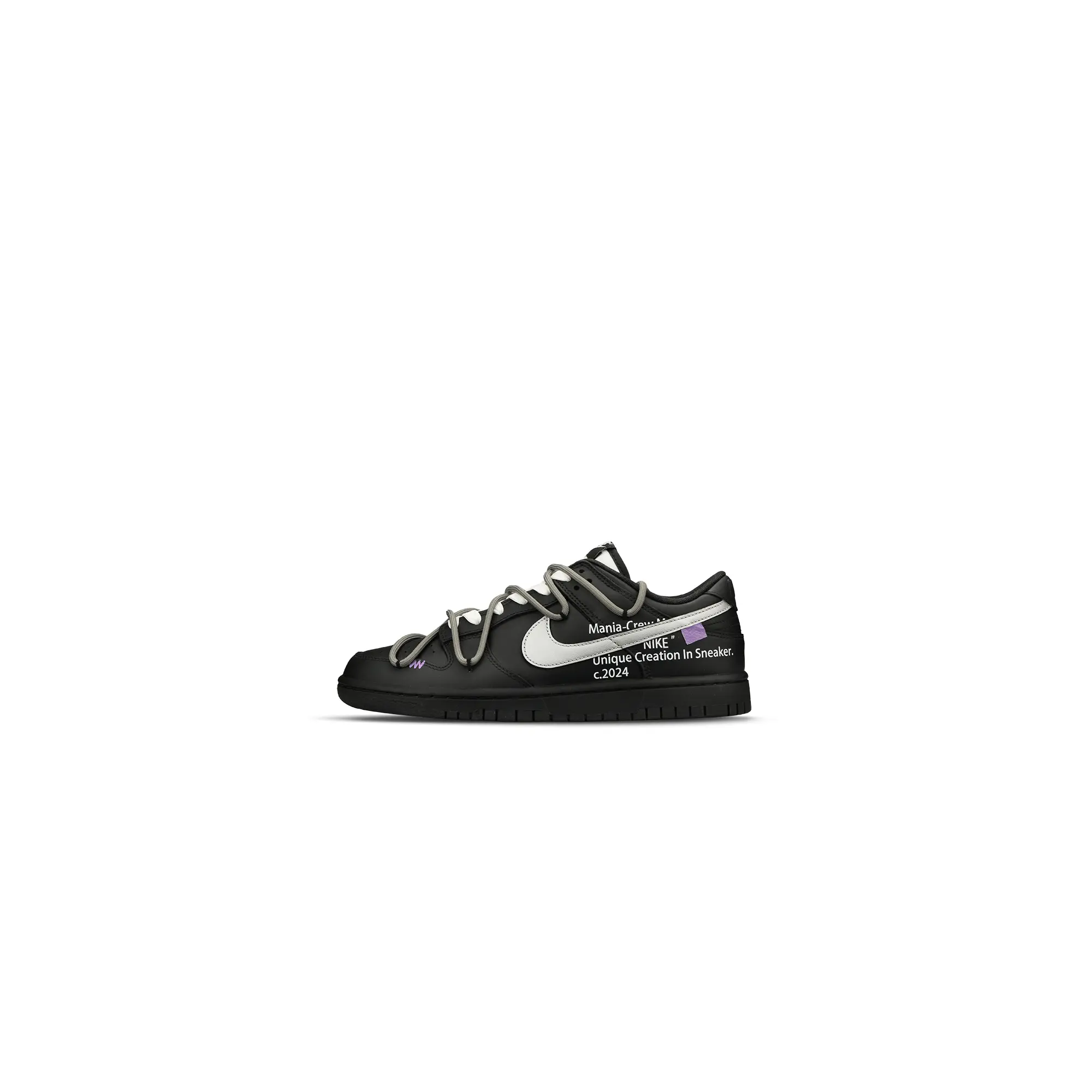 Nike Dunk Low Custom Sneakers: Black Purple Panda Deconstruction Street Style with Thin Sole, Slip-Resistant, Durable, Lightweight Unisex Skate Shoes Trending Shoes, House White Official Shoes to Get / Maison Mihara Casual Trainer