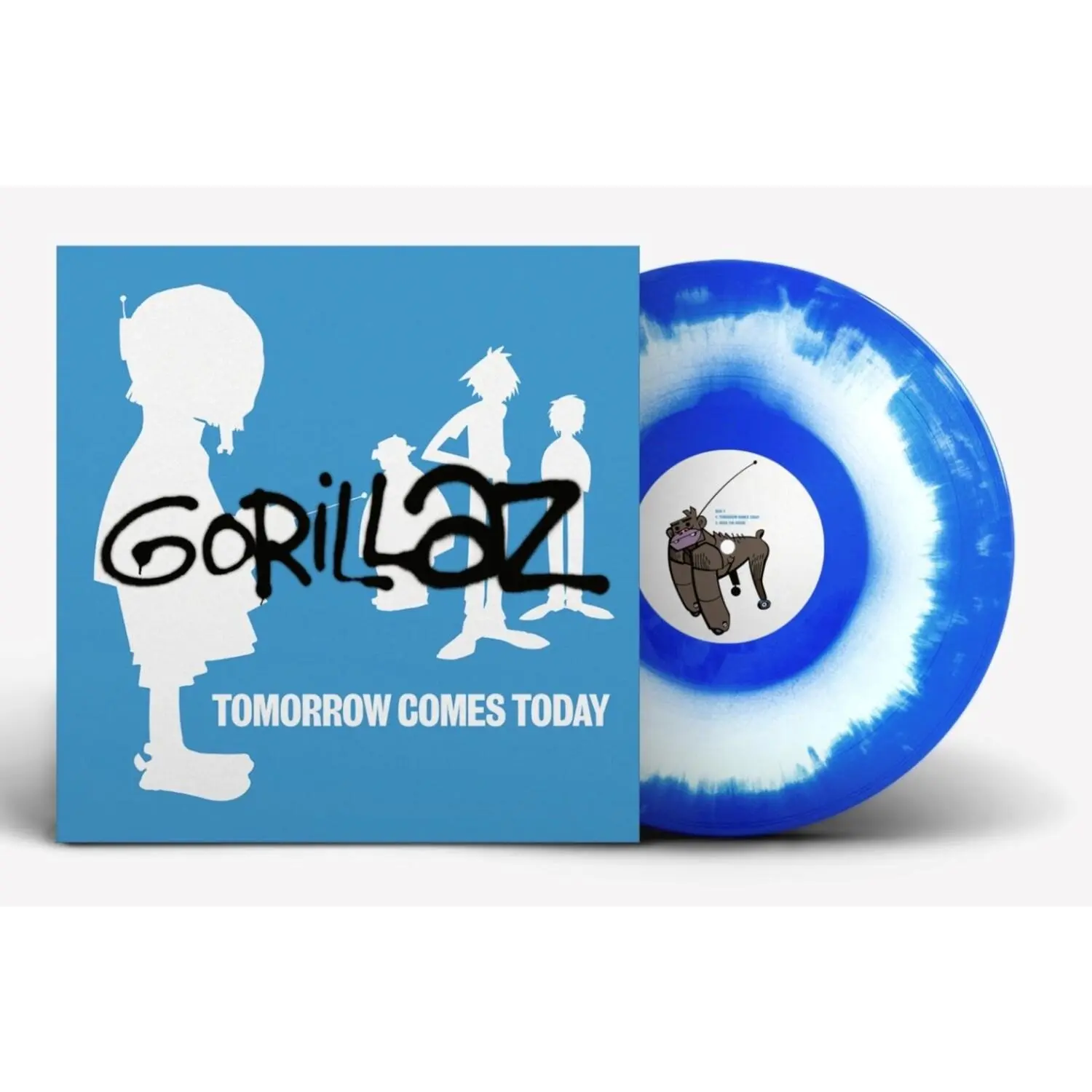 Gorillaz - Tomorrow Comes Today EP (white and blue colour-in-colour)  [VINYL RECORD - LP] Explicit, White, Blue, Colored Vinyl, Extended Play