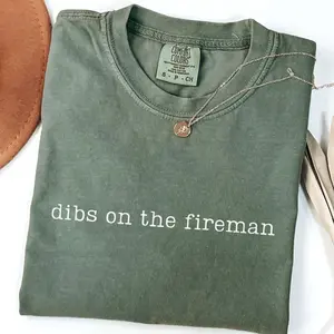 Comfort Colors Dibs On The Fireman Shirt, Firefighter Wife Shirt, Firefighter Girlfriend Tshirt, Fire Chief Wife Gifts, Fireman Wife Tee HUE