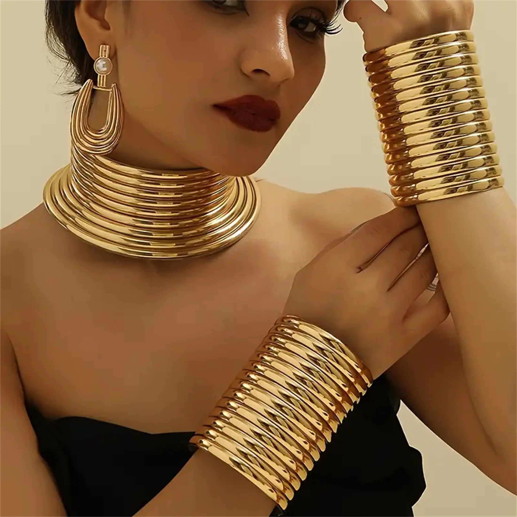 Moissanite Cuban Link Chain Vintage Necklace 3 Piece Set - Elegant Boho Style for Everyday Casual, Party, and Festive Looks safetypinnecklace