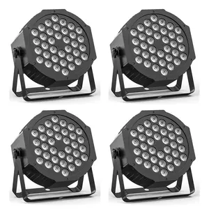 2/4PCS 36LEDs RGB 36W Mini Flat Par Light Remote & DMX Control Stage Light Effect Projector for Church Wedding Party Club Music Live