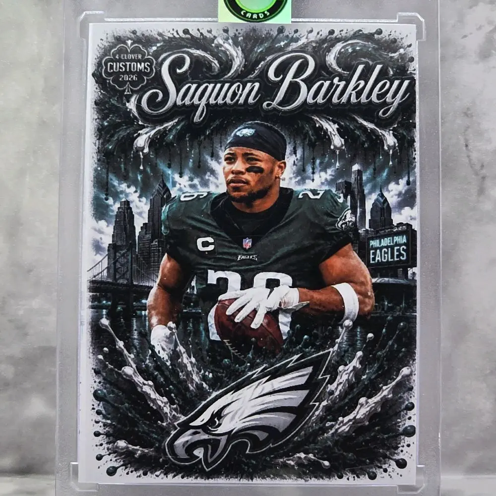 Saquon Barkley Eagles Custom One of One Football Card