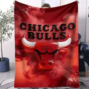 Chicago Bulls Fleece Throw Blanket, Ultra Soft Plush Sofa Bed Blanket, Lightweight Cozy Travel Blanket for Adults, Perfect Fan Gift