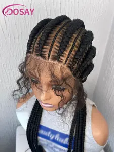 DOSAY 36" Cornrows Box Synthetic Jumbo Braided Wigs Knotless Full Lace African Braided Wigs With Baby Hair For Black Women