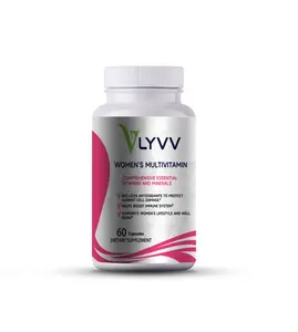 LYVV Women's Multivitamin - Comprehensive Blend of Essential Vitamins & Minerals with Antioxidants for Immune Support & Well-being - 60 Capsules - Supplement