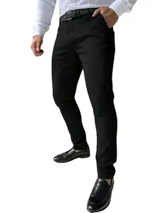 Slim Fit Solid Dress Pants for Men - Wrinkle-Resistant & Easy-Care | Perfect for Daily Work Commute