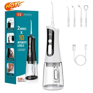 Oral irrigator, water flosser, rechargeable, removable water tank, multiple modes, waterproof, electric toothbrush, comes with nozzles, suitable for daily cleaning, gum care, and use at home or when travelling