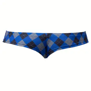 1-Pack Men's Low-Rise Boxer Briefs - Geometric Argyle Print, Mid-Stretch Breathable Fabric, Mid-Cut with Side Slits for Summer Casual Wear, Machine Washable, Wear | Modern Underwear Supportive Pouch