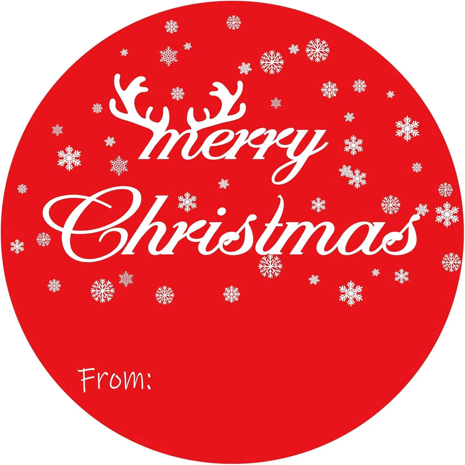120 count Large Merry Christmas Stickers, 2" Christmas Labels for Gifts with Snowflake , Xmas Name Tags Stickers, Xmas from Stickers for Ornament Envelope Goodie Bag Xmas Decor