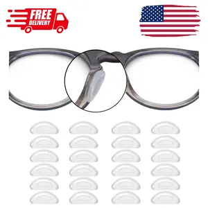 1.0mm Eyeglass Nose Pads 20 Pairs Stick On Silicone Anti-Slip Adhesive Nose Pads Clear