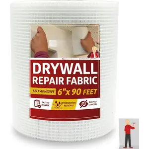 Drywall Repair Mesh Tape - 6-Inch X 90-Foot Mesh Tape for Drywall Repair, Fiberglass Drywall Patch Hole, Heavy Duty Wall Repair Mesh Spackle Tape, Wall Crack and Seam Repair Joint Tape