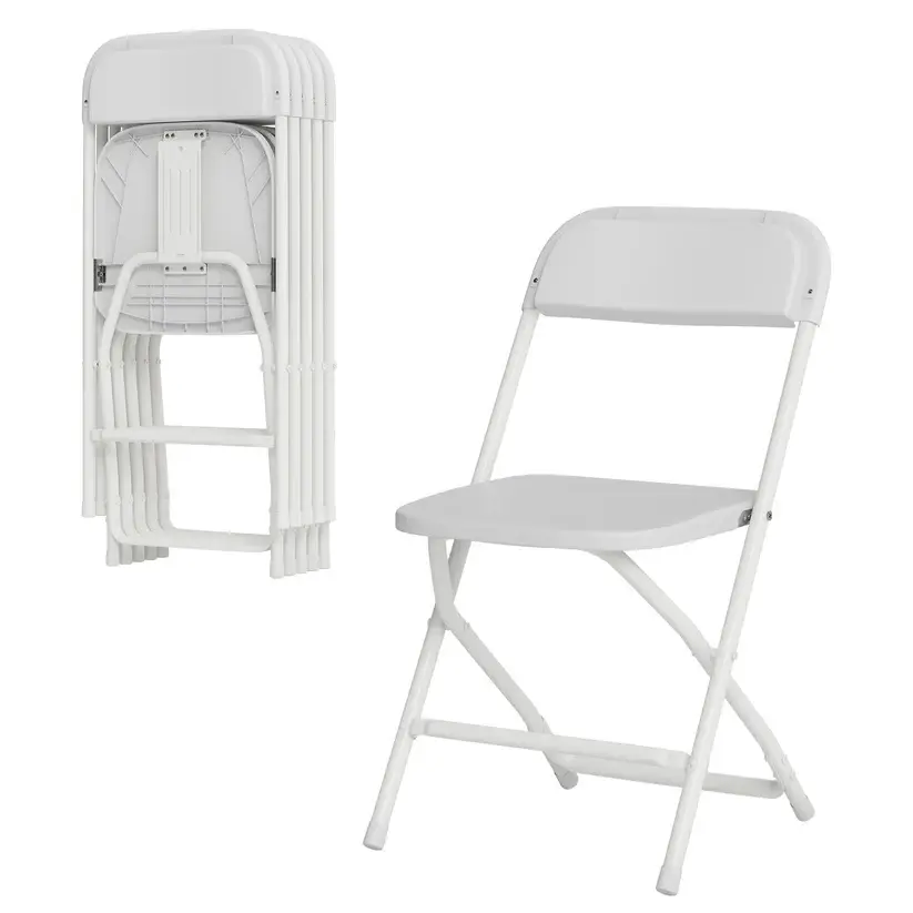 [NEW PRODUCT - FLASH SALE] Garvee Heavy Duty Folding Chairs 6-Pack – Black Plastic – Steel Frame, Supports 380 lbs, Non-Slip Feet, Portable & Collapsible, Ideal for Home, Office, Events