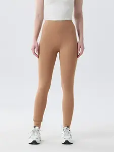 Women's Winter Fleece Lined High Waist Long Pants, No Chafing Sports Tights, Solid Sports Leggings, Tight Fit Running Casual Fitness Yoga Pants