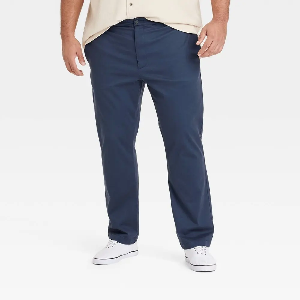 Men's Comfort Wear Slim Fit Chino Pants - Goodfellow & Co Blue 30x30: Midweight Twill Stretch Machine Washable