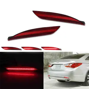 Rear Bumper Reflector Red LED Tail Brake Signal Lights For Hyundai Sonata 2011 2012 2013 2014 Replace OEM 924063S000, 924053S000, HY2831102, HY2830102