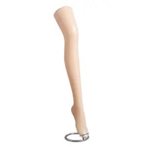 FixtureDisplays? Plastic Mannequin Leg for Display, Commercial Female Standing Leg with Metal Rack, Fleshtone Christmas Leg Lamp DIY 18139