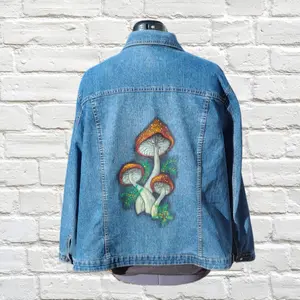 Custom hand painted denim jacket