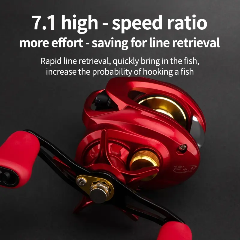 baitcasting reel anti backlash LIzard Black Myth DC 7.2:1 5+1BB 5Kg Max Drag Pro Tackle World performance baitcasting reel under $150 Huidiao Anti-Backlash Red Baitcasting Reel,