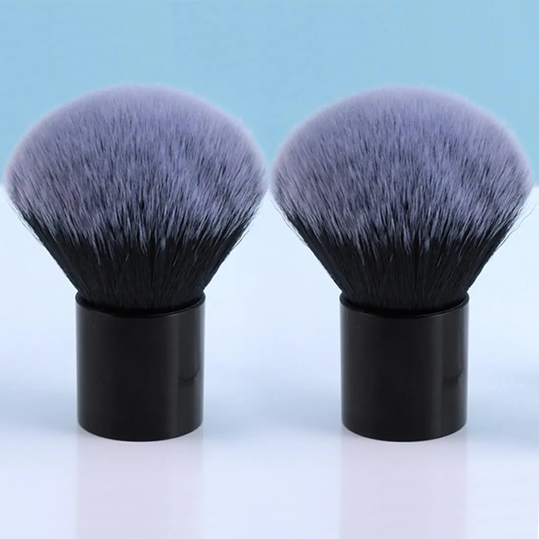 Makeup Brushes Kabuki Brushes 2pcs Fashion Powder Foundation Brush Contour Blush Face Blender Brush Bronzer Mineral Cosmetics Buffing Blending Brushes Soft Synthetic Fibers (Round Top)