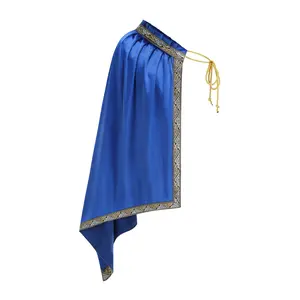 Unisex Renaissance Cloak Medieval Shawl Half Shoulder Cape Knight Warrior Halloween Costume