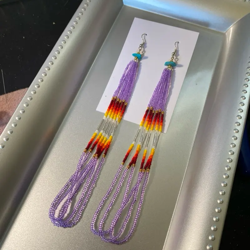 Purple Traditional Dangle Earrings