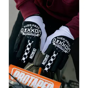 Dues Paid Moto Gloves - Black & White