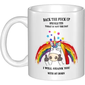 Funny Unicorn Mugs-Unicorn  the fck up sprinkle tits today is not the day Mug,11oz coffee mug  cup