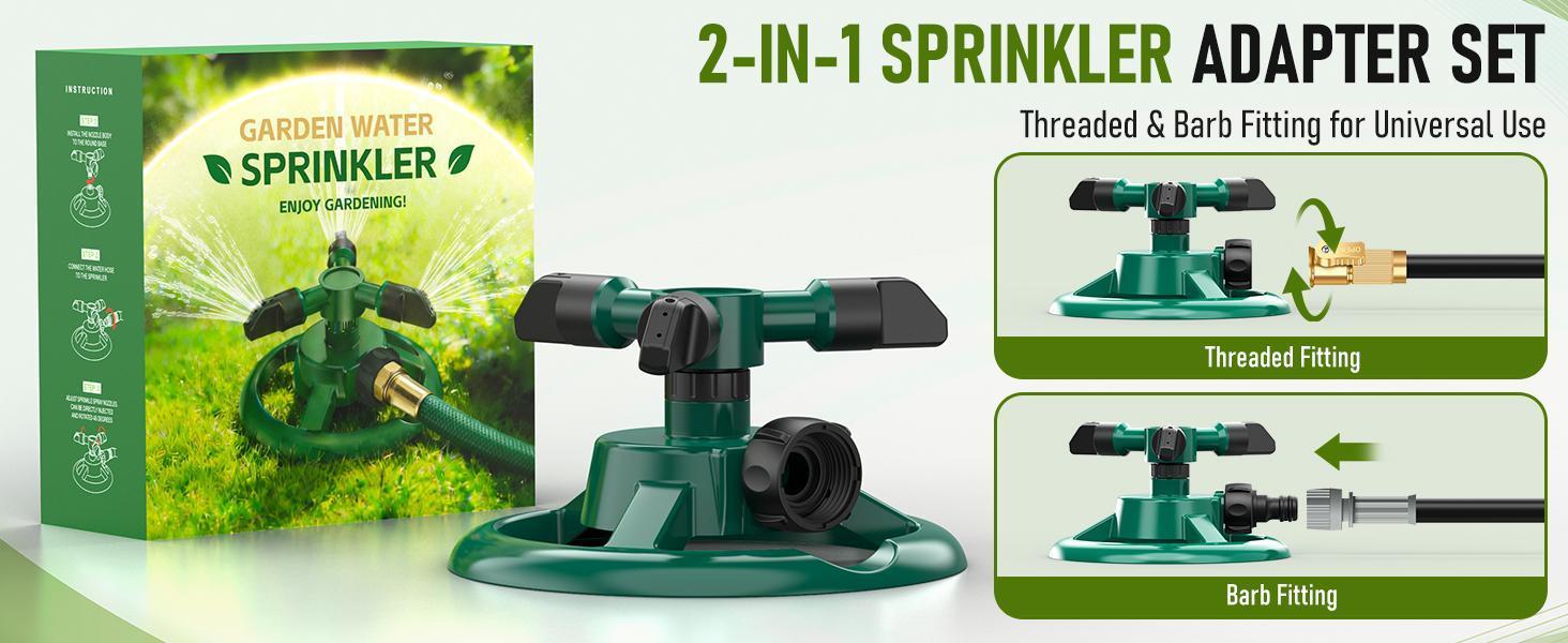 360 Degree Rotating Lawn Sprinkler, Automatic Garden Watering System, Large Area Coverage Irrigation, Heavy Duty Yard Sprinkler for Outdoor Spray, Adjustable Lawn & Garden Watering Device,Household Essential — Durable detail 2