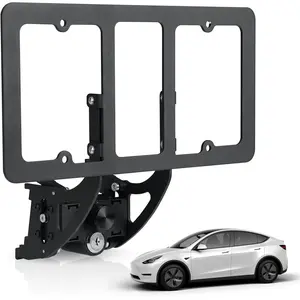 The Original No Drill Front License Plate Holder Fit for 2017-2023 Tesla Model 3& 2020-2024 Tesla Model Y with Safety Design, No Adhesives License Frame