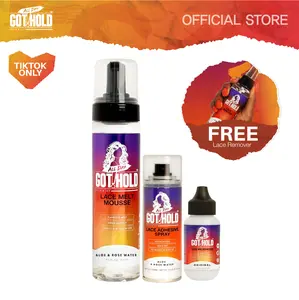 ALL DAY GOT HOLD Wig Lace Melt Hairspray Bundle | Lace Wig Adhesive, Lace Adhesive Spray, Lace Melt Mousse & Remover Free Gift | hair