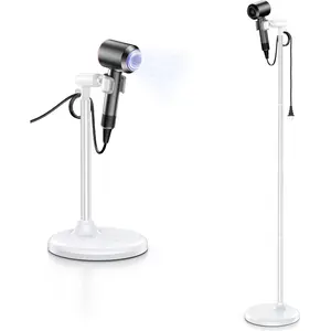 Hands-Free Hair Dryer Stand for Blow Dryers Hairdryer Holder for Families & Pet Grooming Use Hair Dryer Holder with Anti-Slip Stable Base, 16.7 - 50 Inch