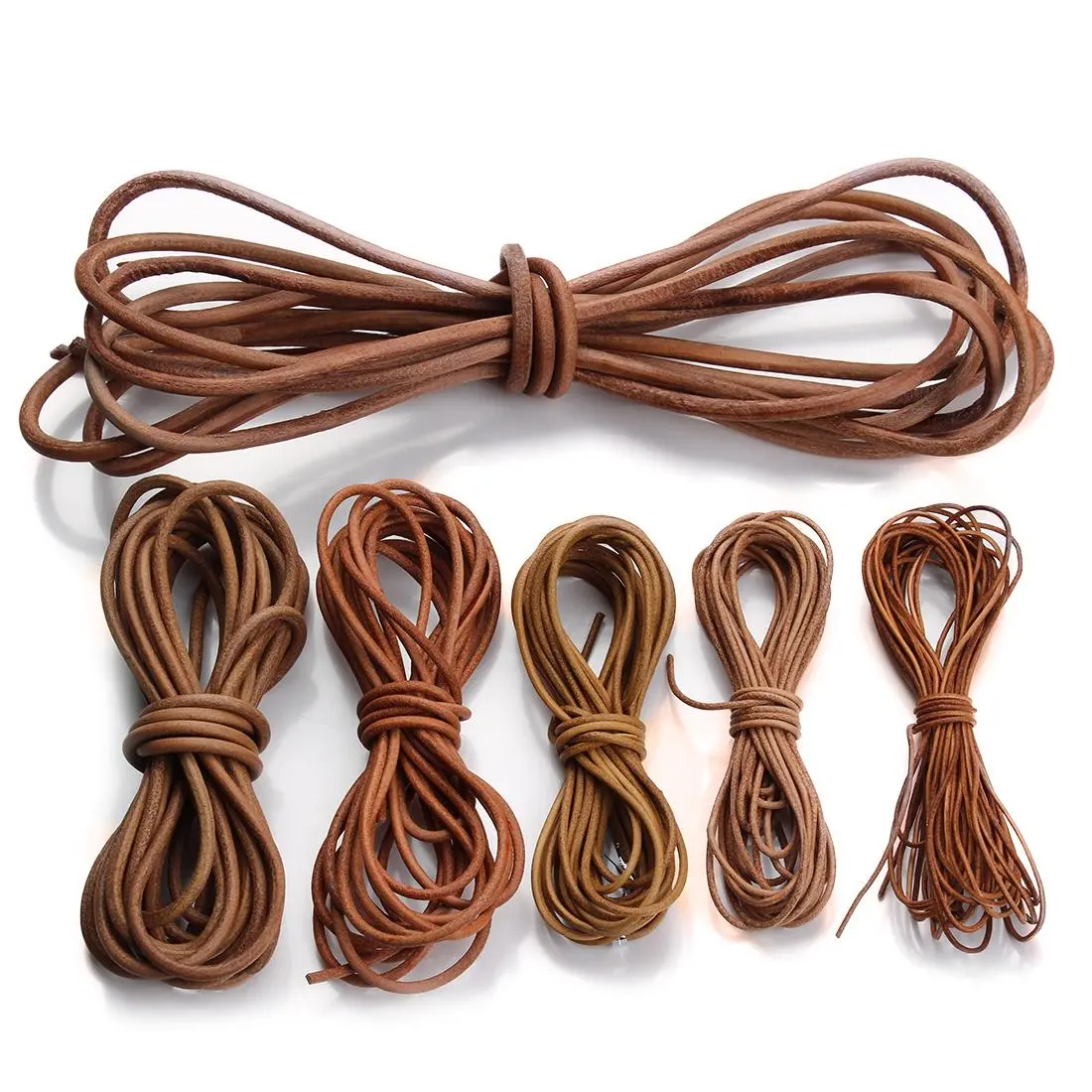 2-5meters 1/1.5/ 2/ 2.5/3/4mm Retro Style Leather Cords Round Thong Rope For Jewelry Making DIY Leather Bracelet Necklace String