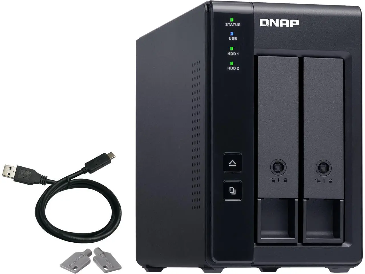 QNAP TR-002-US 2 Bay Type-C Direct Attached Storage DAS Expansion with Hardware RAID (Diskless)