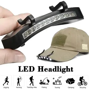 Portable Hat Brim Light, Hands-Free Clip-On Headlight, LED Lamp Rechargeable Headlamp for Camping, Night Running, Repair, Hiking, and More