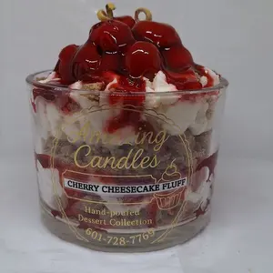 Amazing Candles Cherry Cheesecake Fluff Hand-poured Dessert Collection Scented Candle