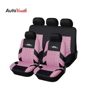 Car Seat Covers Full Set in Pink, Front & Rear Split Bench Seat Cover Universal Car Seats Cover Set Fit for Cars Trucks,SUVs, Easy to Install, Automotive Seat Covers for 5 Seats - Airbag Compatible