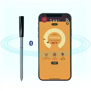 Truly Wireless Bluetooth Meat Thermometer Smart Cooking & BBQ Thermometer with App Control IP67 Waterproof Accurate Readings for Grilling Roasting Smoking
