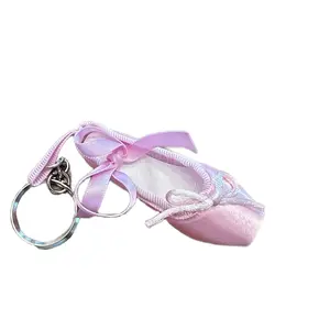 Tiny Ballet Shoe Key Chain - Pink