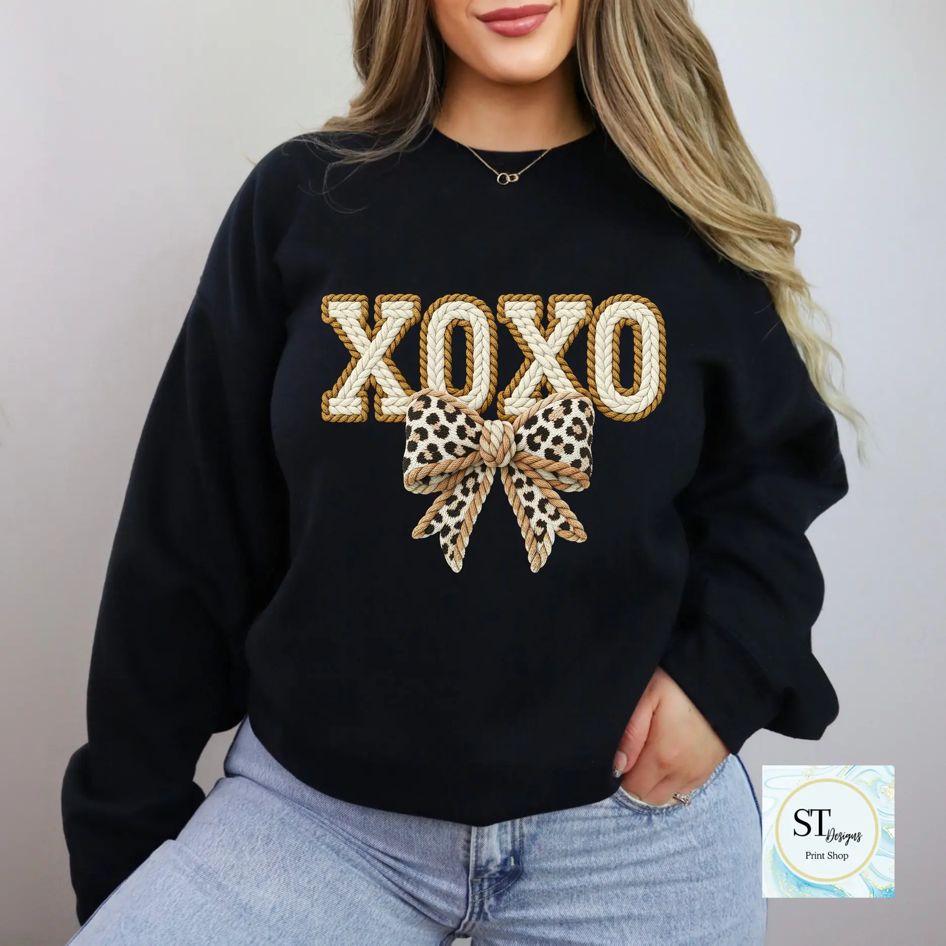 XOXO Bow Cheetah Sweatshirt and Joggers pants sold separately
