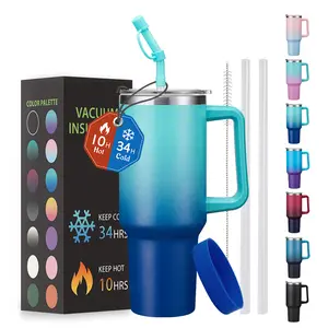 40 oz Tumbler with Lid and Straw - Leakproof Travel Mug Thermal Cup 40oz, Insulated Tumblers Stainless Steel for Hot and Cold for 34H, Gifts for Women Man Mother Father Birthday