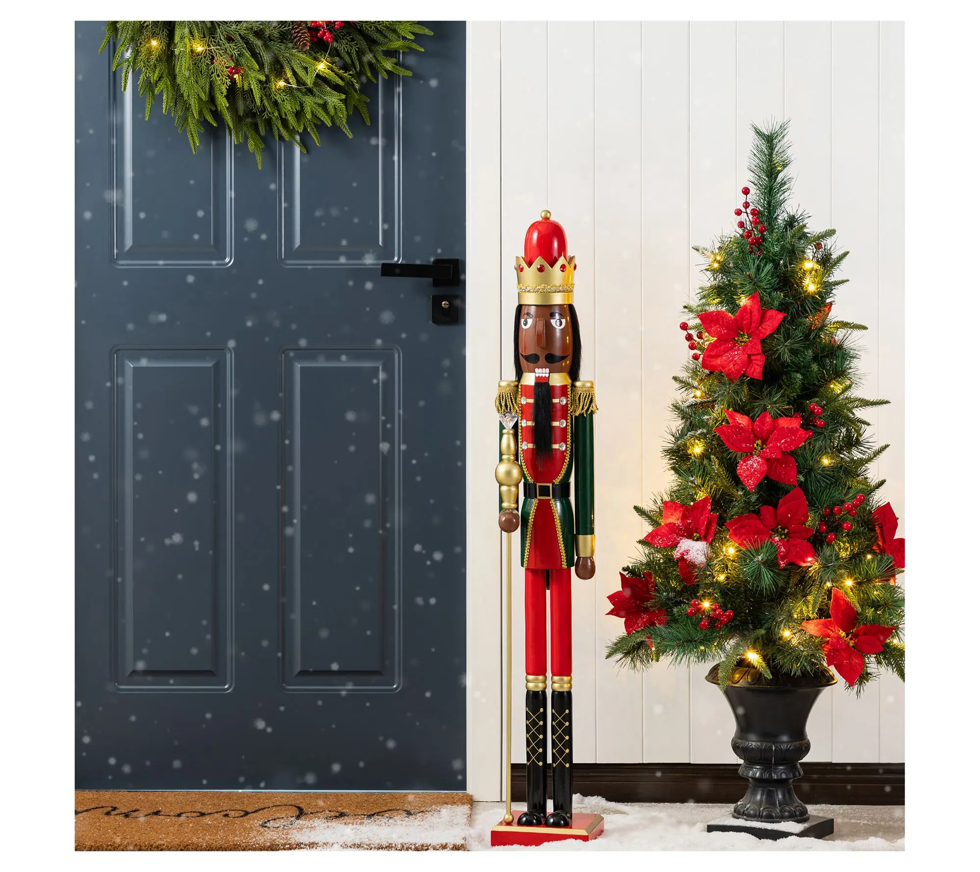 Glitzhome 42"H Wooden Christmas African King Nutcracker Glitzhome 42"H Wooden Christmas African King Nutcracker