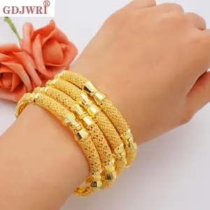Women's Gold Color Beads Metal Bangle Jewelry Sets, African Fashion African Style Ethiopian Design Jewelry Sets, Dubai-Inspired Ethiopian Wedding Party Gift