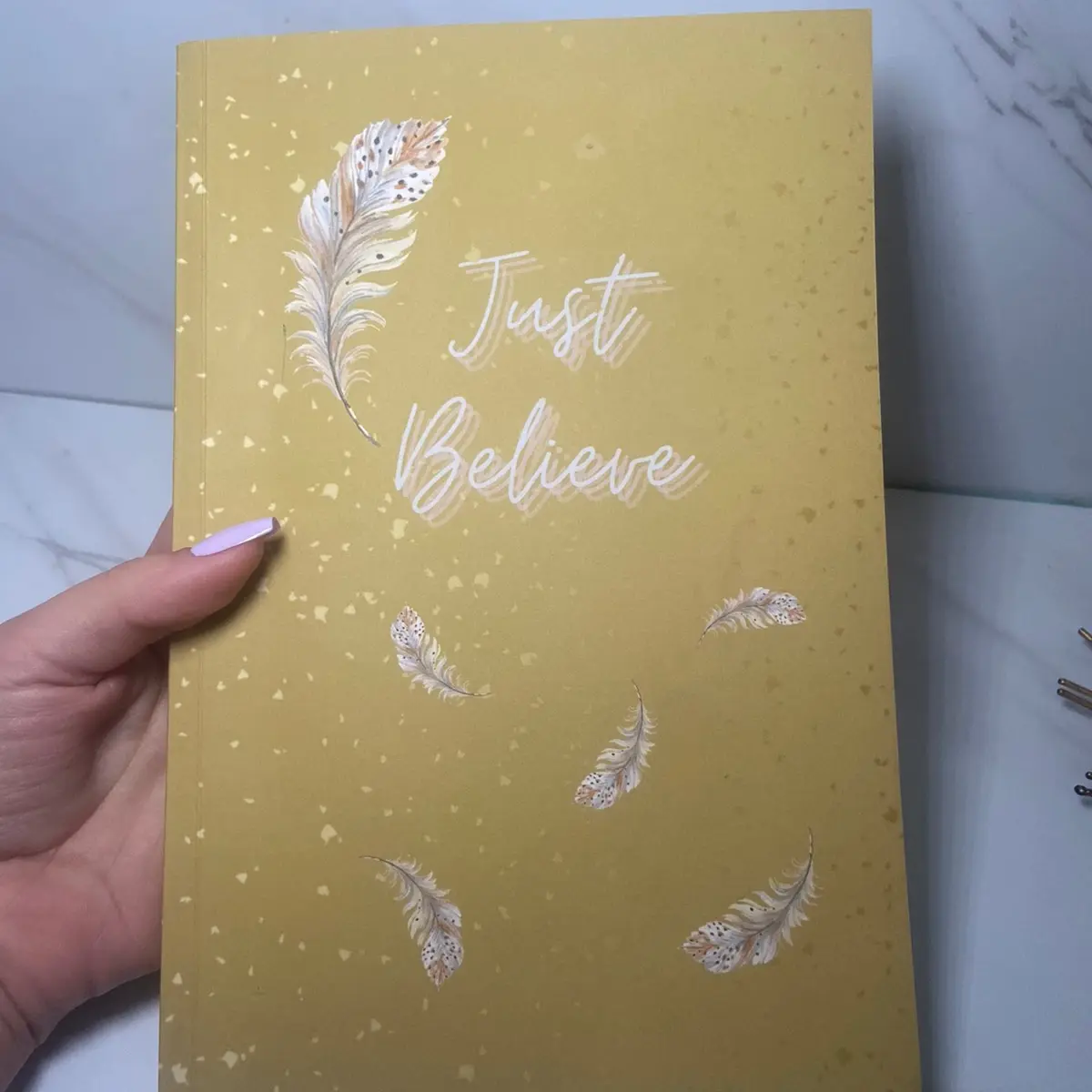 “Just Believe” Gold Journal Self-Love Soft Cover Gratitude Self-Worth Mindset Affirmations manifestation journal