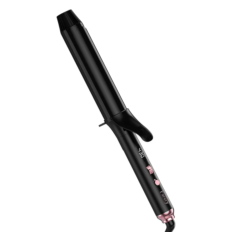 Farery 1.5 Inch Extra Long Barrel Curling Iron for Long Hair, Ceramic Tourmaline Hair Curler with Clamp for Loose Curls & Glam Waves, 11 Heat Settings 250–430°F, LCD, Dual Voltage, Auto Shut Off