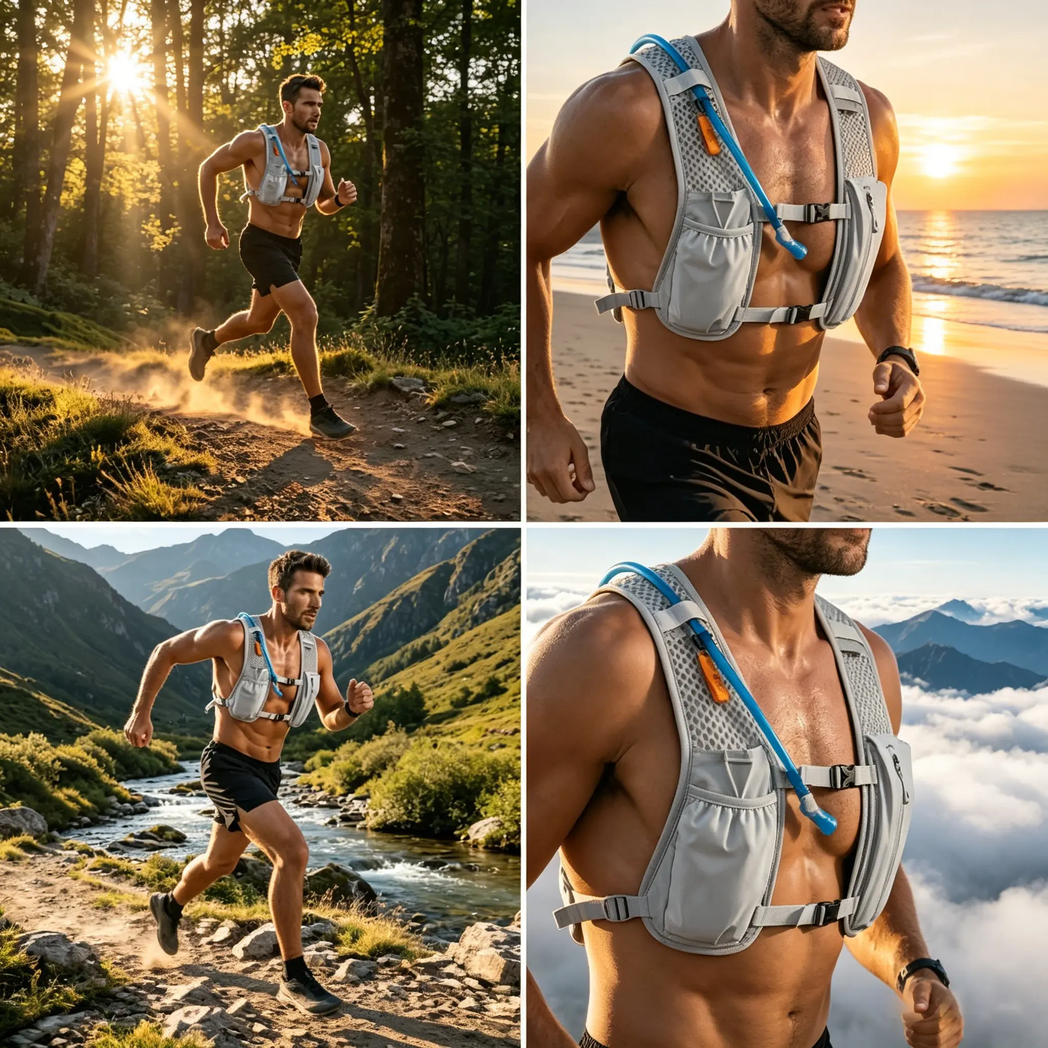 2026 New Ultralight Hydration Pack - Marathon Race Vest, Water Bottle-Integrated Sports Shoulder Backpack for Running