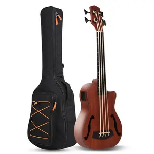 BATKING Baritone Fretless Beginner Electric Ukelele Bass instruments for Adult Kid Beginner, Acoustic Bass Uku Wtih Gig Bag 30 inch electric evergreen guitars