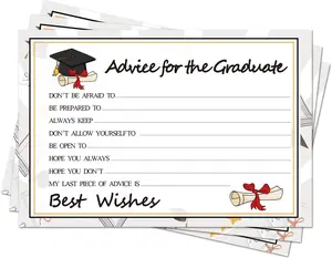 Graduation Wish Cards - 50Pcs High School or College Graduation Advice Cards Supplies 2026 Decorations Grad Celebration Party Supplies for High School/College/Senior School Fibevon